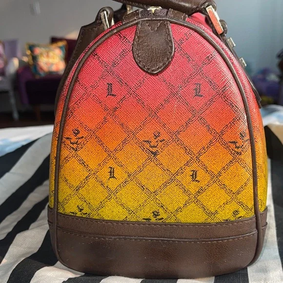 Sale 🔥 L.A.M.B. Green Red Yellow Gradient Handbag. Rasta Bag by Gwen Stefani. - Picture 7 of 11